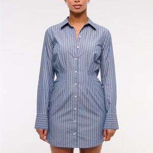 NWT Abercrombie Fitted Long-Sleeve Mini Shirt Dress